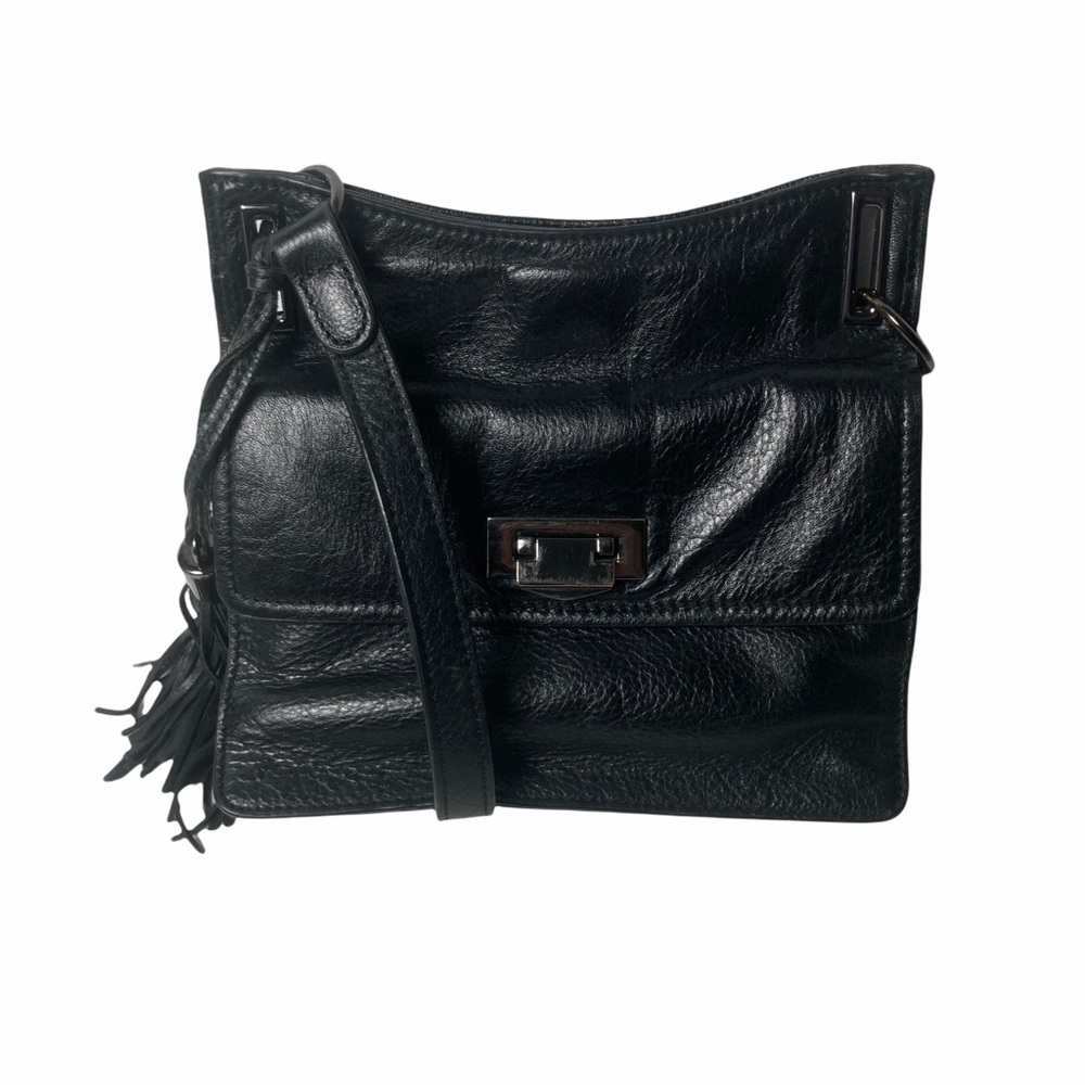 Rachel Roy, Adjustable, Rich Black Leather, Shoulder Bag, Purse, tassel, Small